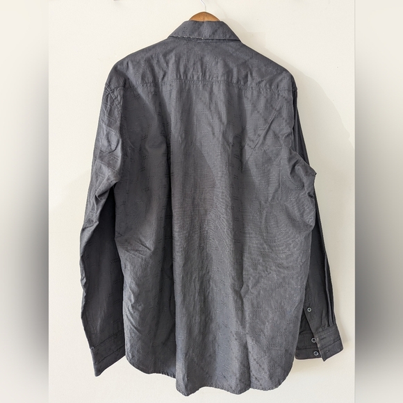 Robert Graham Rolled Cuffs Collar Black Cotton Silk Mens Size L Buttondown shirt - Picture 3 of 13